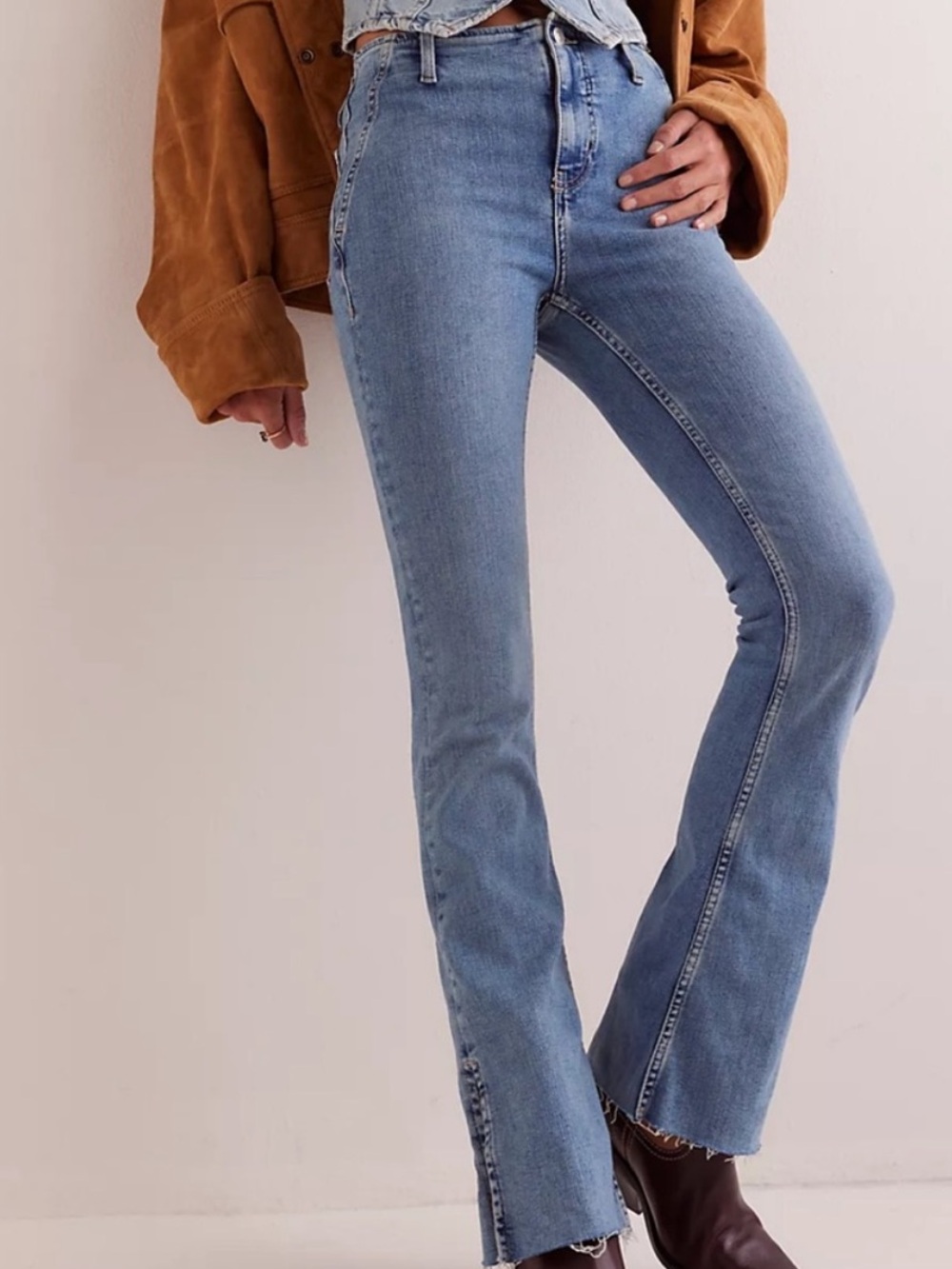 Free People Level Up Slit Slim Bootcut Flare Jeans Size 29